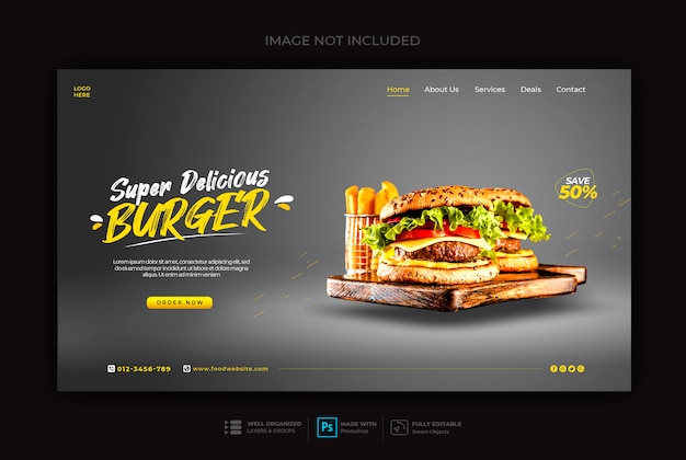 Modèle de bannière web Fast Food ou burger