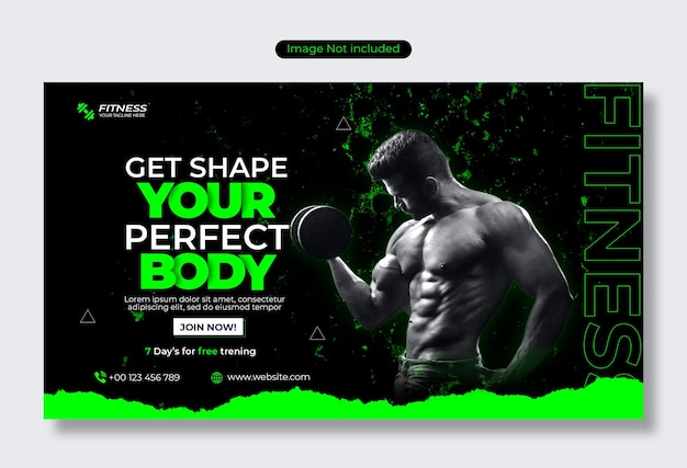 Modèle de bannière Web de gym et de fitness