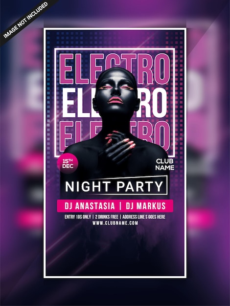 Modèle de bannière web instagram party club de nuit électro