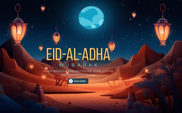 Modèle De Bannière Web Pour Le Festival Islamique Eid Al Adha Mubarak