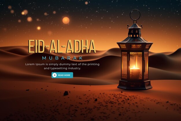 PSD modèle de bannière web pour le festival islamique eid al adha mubarak