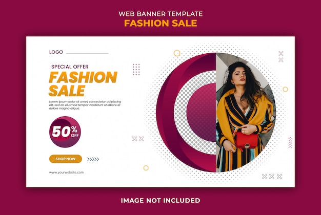 PSD modèle de bannière web de vente de mode élégant