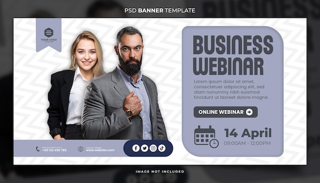 PSD modèle de bannière de webinaire d'affaires