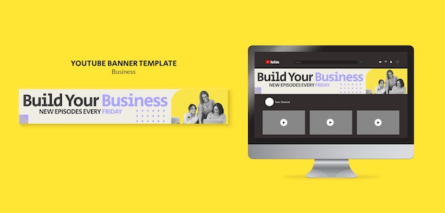 Modèle de bannière youtube pour le web d'entreprise