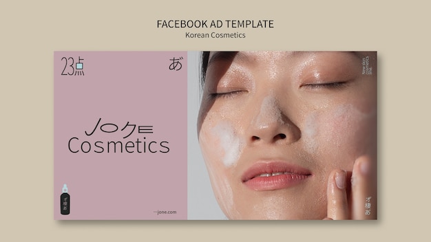 Modèle de beauté coréen design plat