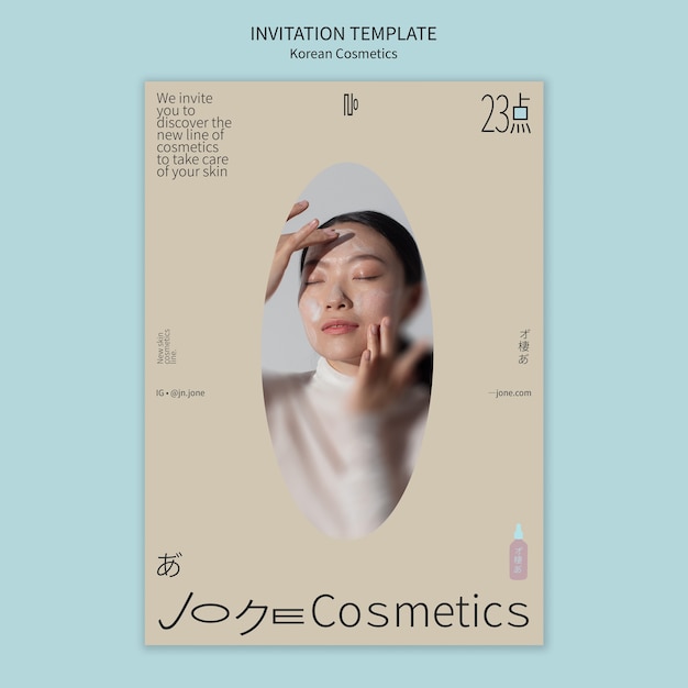 Modèle De Beauté Coréen Design Plat