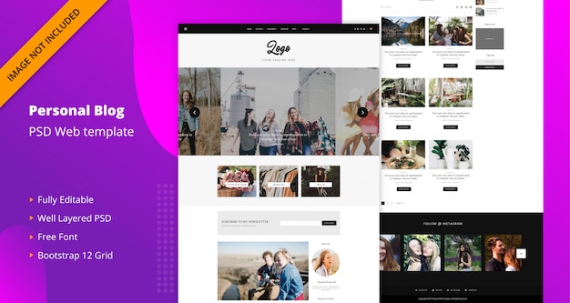 PSD modèle de blog personnel