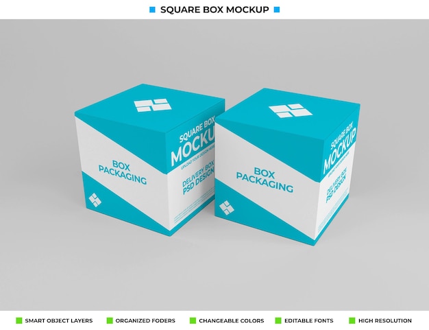 Modèle de boîte carrée pour l'emballage des produits