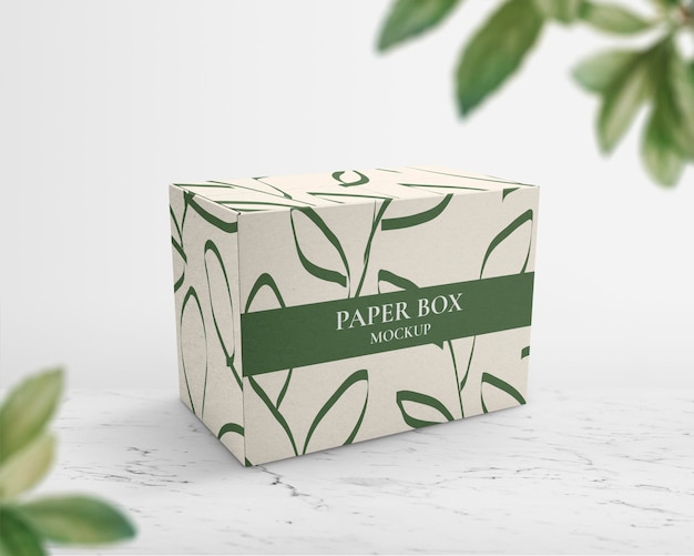 Modèle de boîte en papier écologique PSD conception d'emballage modifiable
