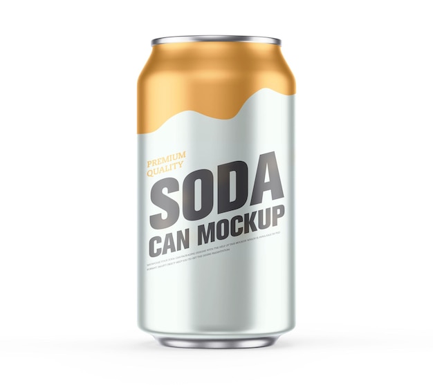 PSD modèle de boîte à soda pour l'image de marque du produit