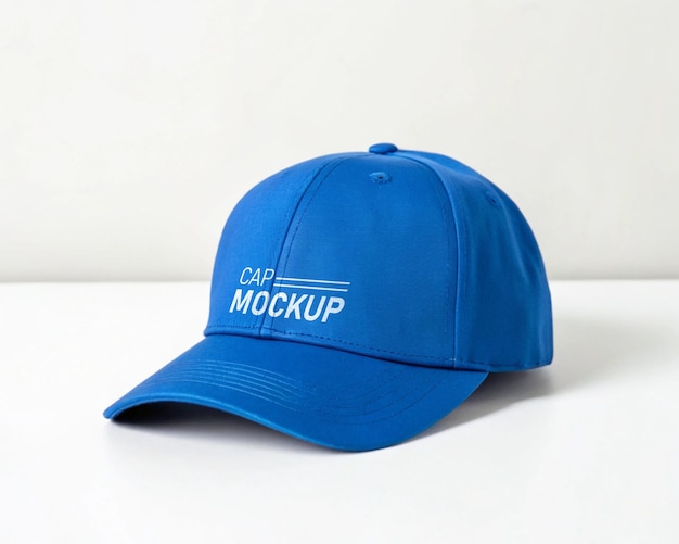 Modèle de bonnet bleu sur fond blanc