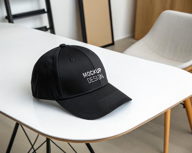 Modèle de bonnet noir sur fond blanc
