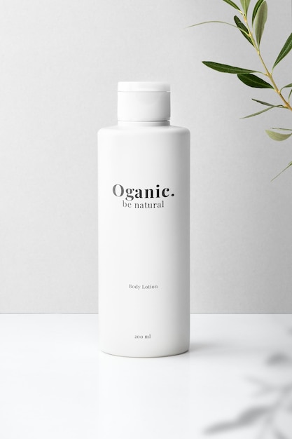 Modèle de bouteille de soins de la peau pour produits de beauté en design minimal