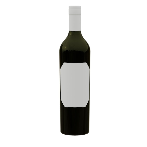 Modèle de bouteille de vin en blanc