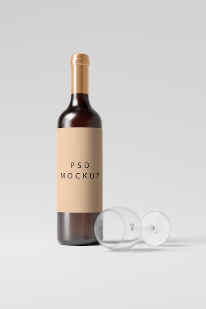 PSD modèle de bouteille de vin psd