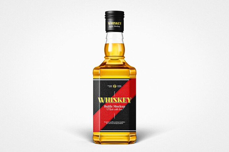 PSD modèle de bouteille de whisky en verre