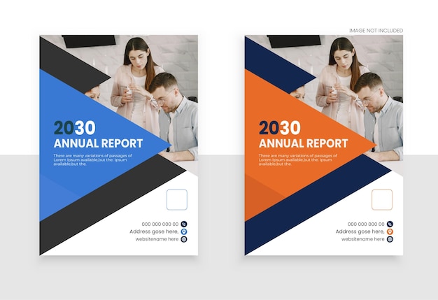 Modèle de brochure d'affaires d'entreprise pour la couverture du rapport annuel 2030
