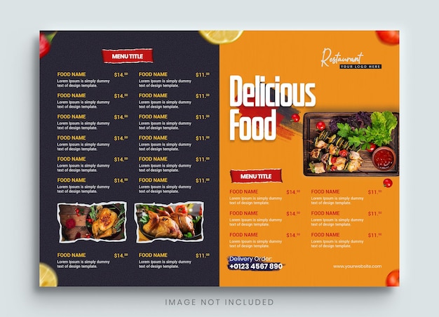 Modèle De Brochure De Menu De Restaurants à Deux Volets