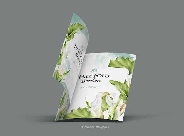 Modèle de brochure personnalisable A4 Half Sheet Fold pour présenter votre conception en 3D