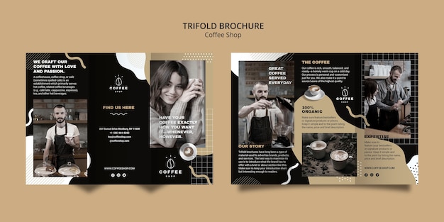 PSD modèle de brochure pour café