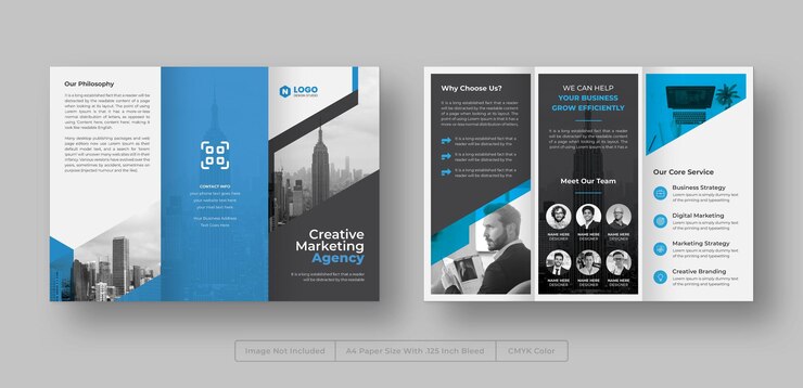 PSD modèle de brochure à trois volets pour les entreprises créatives