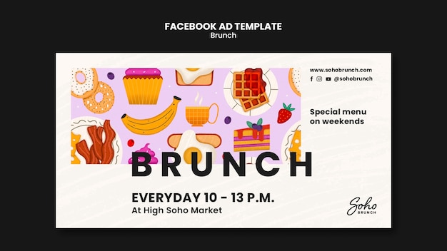 PSD modèle de brunch design plat