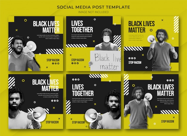 PSD modèle de bundle de publication instagram black lives matter