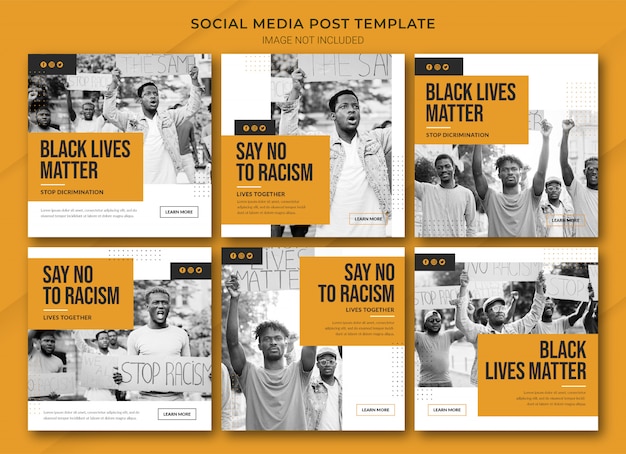 PSD modèle de bundle de publication instagram black lives matter