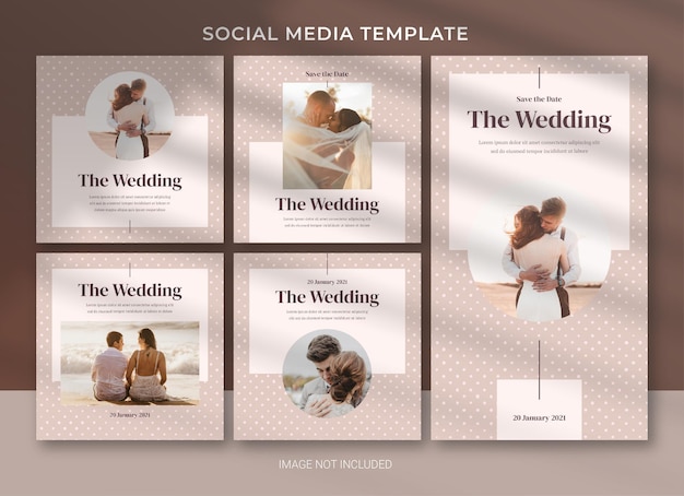 Modèle de bundle de publication de médias sociaux de mariage