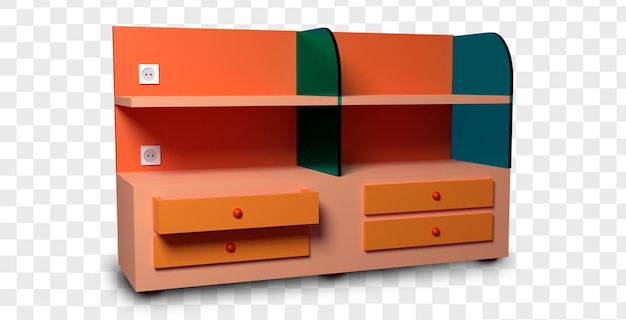 Modèle De Bureau De Bibliothèque 3d