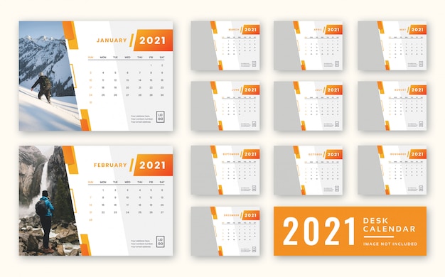 Modèle De Calendrier De Bureau 2021