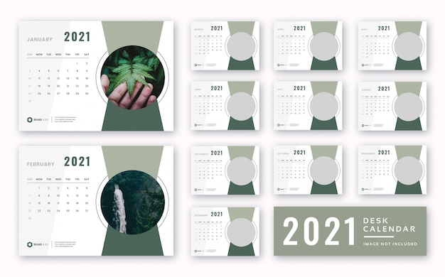 Modèle de calendrier de bureau 2021