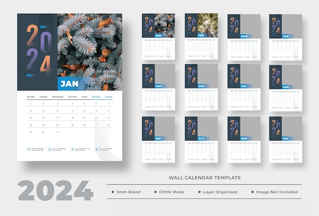 Conception De Calendrier Mural 2024