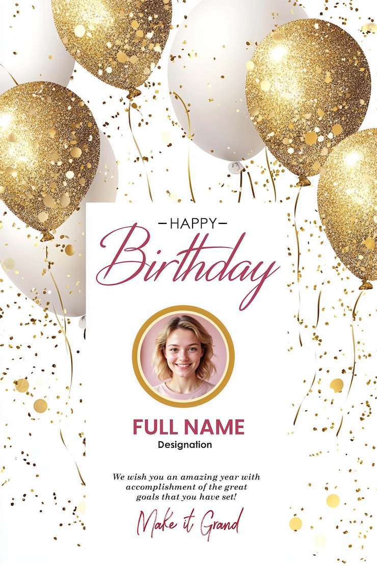 PSD modèle de carte d'anniversaire
