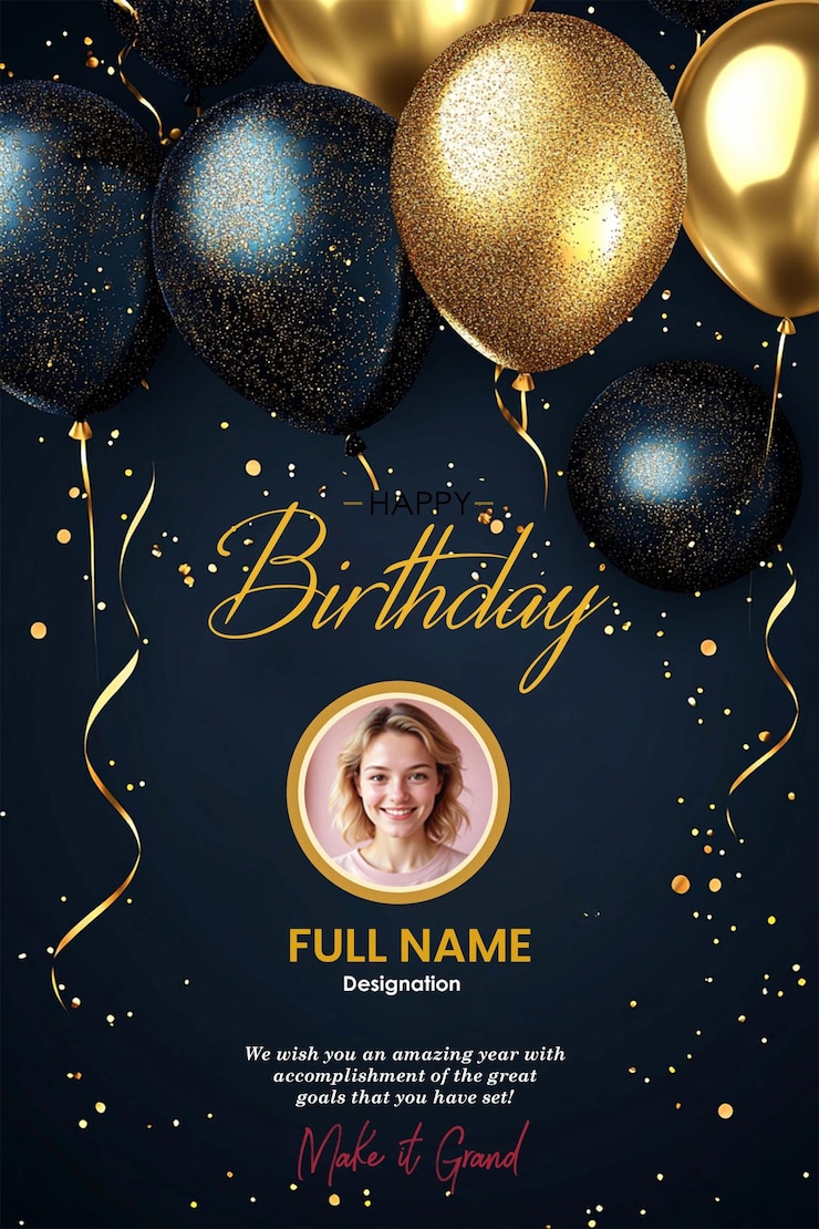 PSD modèle de carte d'anniversaire