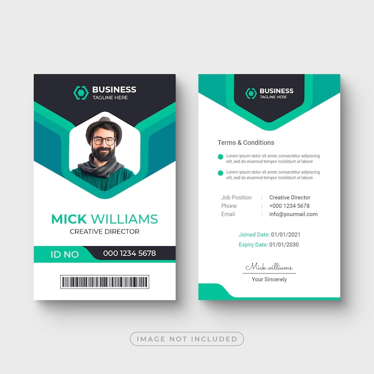 PSD modèle de carte d'identité d'employé d'entreprise moderne et propre
