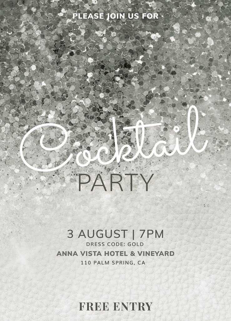 PSD modèle de carte d'invitation à un cocktail