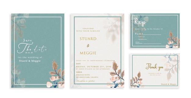 Modèle De Carte D'invitation De Mariage Psd