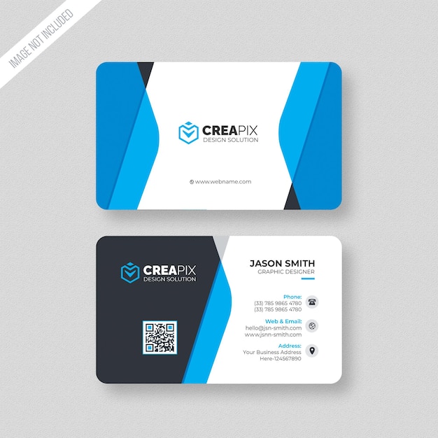 Modèle de carte de visite créative de couleur bleue