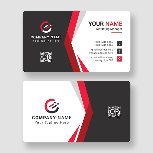Modèle de carte de visite d'entreprise rouge