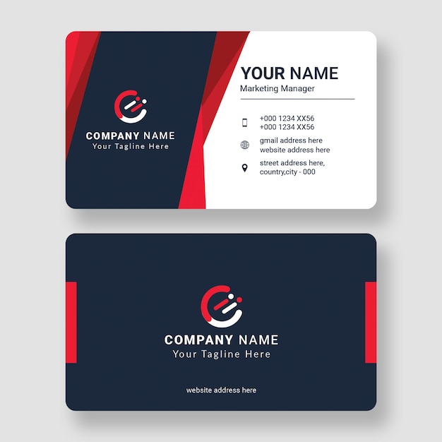 Modèle de carte de visite d'entreprise rouge