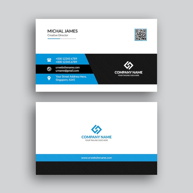 Modèle de carte de visite moderne de style propre PSD