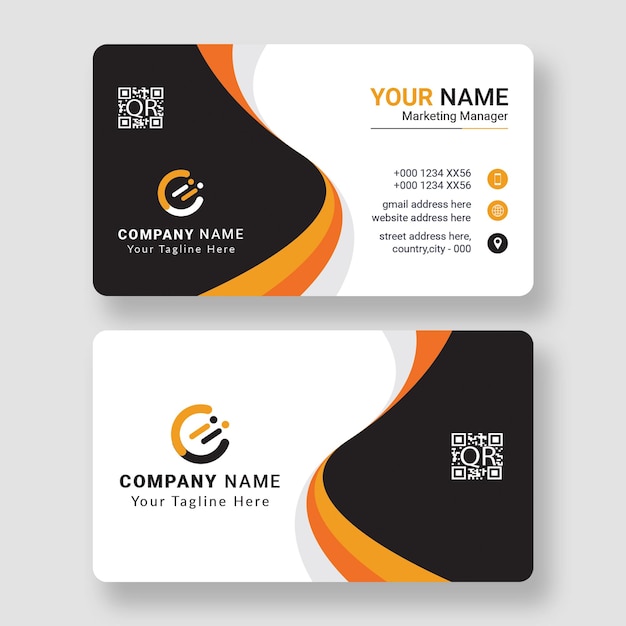 modèle de carte de visite orange élégant