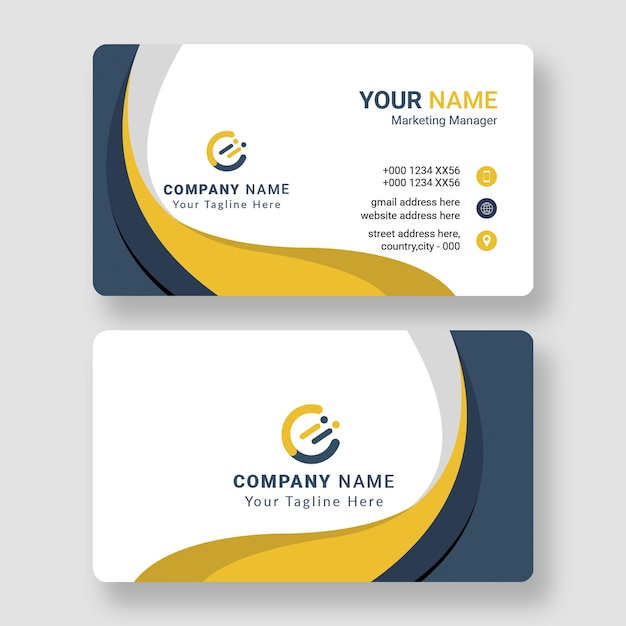 Modèle de carte de visite professionnelle jaune