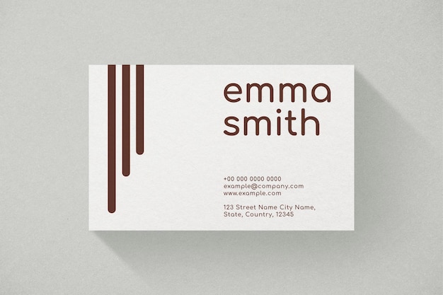 Modèle de carte de visite simple en ton blanc