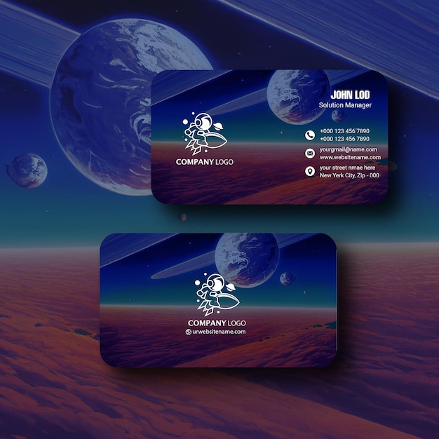 PSD modèle de carte de visite spatiale