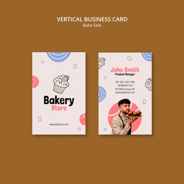 PSD modèle de carte de visite de vente de boulangerie