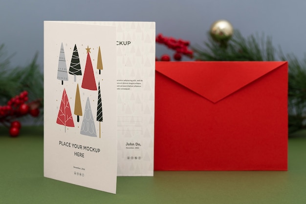 PSD modèle de carte de vœux de noël