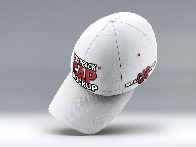 PSD modèle de casquette de baseball blanche pour votre conception sur fond gris
