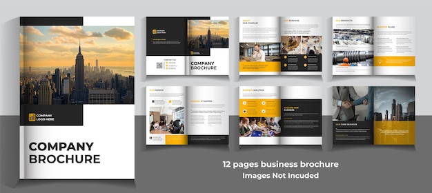 Modèle de catalogue d'entreprise de 12 pages design minimaliste